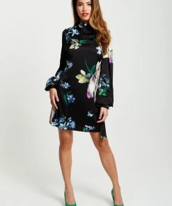 Liquorish Elegant Floral Print A-line Mini Dress - Black -Liquorish Sales Store 8ec2ef682eaa4af19cd02e6b43f6ab23 scaled