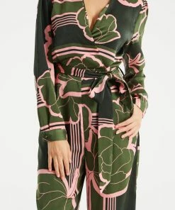 Liquorish Geometric Floral Print Jumpsuit in Dark Green -Liquorish Sales Store 9044abf4042d4ce38e6d5e35fccd41d6 scaled