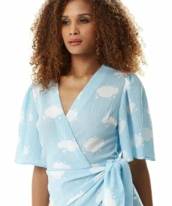 Liquorish Cloud Print Mini Wrap Dress in Blue -Liquorish Sales Store 922e7847d4e54f058abaf9ecea0061bc scaled