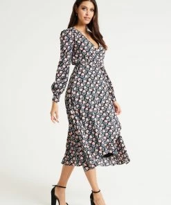 Liquorish Floral Foliage Print Midi Dress in Multicolour -Liquorish Sales Store 952754a140e24c8c832f7de92eb149cb scaled