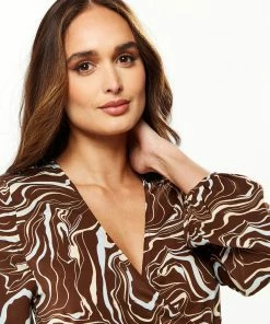 Liquorish Scribble Print Mini Wrap Dress with Long sleeves in Brown 11 Liquorish Scribble Print Mini Wrap Dress with Long sleeves in Brown -Liquorish Sales Store 96982b73119d4506889ea5edfe5a416d