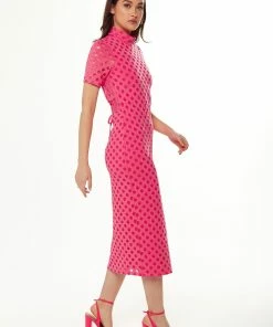 Liquorish Midi Dress with High Neck, Short Sleeves and Open Back Detail in Pink 9 Liquorish Midi Dress with High Neck, Short Sleeves and Open Back Detail in Pink -Liquorish Sales Store 9839fb49d0d8448da0526f5e3bc29f7e