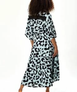 Liquorish Animal Print Midi Wrap Dress with Kimono sleeves in Blue -Liquorish Sales Store 998f2a75f39e4aa29cce5a8c1b587b2a scaled