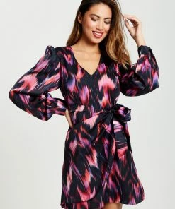Liquorish Abstract Ikat Print Mini Wrap Dress in Black and Pink -Liquorish Sales Store 9c5d3253cd824bd1ab7c06983bbe97cc scaled