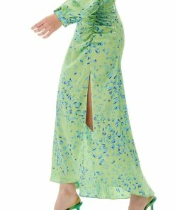 Liquorish Gathered Front Maxi Skirt With a Slit in Green Animal -Liquorish Sales Store a0307852a0404a168050b4593c320122 scaled