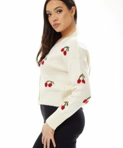 Liquorish Cherry Pattern Cardigan - Cream -Liquorish Sales Store a14ebf6cdbe346bc99672a850bee6427 scaled