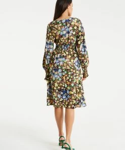 Liquorish Floral Print Midi Dress with Smock Waist in Multicolour -Liquorish Sales Store a5fa3898d354481aa99f4a8dcb1a801e scaled