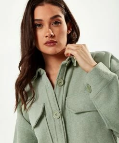 Liquorish Shirt with Oversized Pocket Details in Green -Liquorish Sales Store a8f872e1e5c844e98dd34af30d3eb948