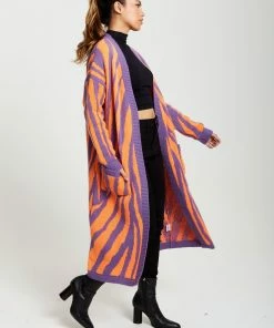 Liquorish Longline Cardigan in Orange and Purple - Multicolour -Liquorish Sales Store aec648dc9ee04ec5acda0bf7ccec460c scaled