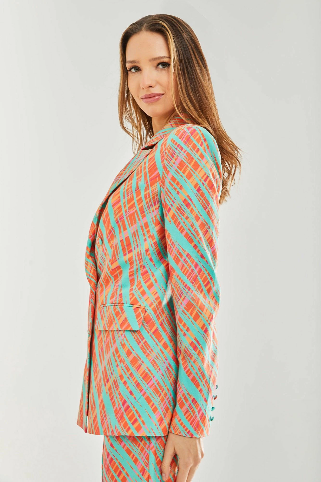 Liquorish Orange Scribble Print Blazer 4 Liquorish Orange Scribble Print Blazer - Image 2