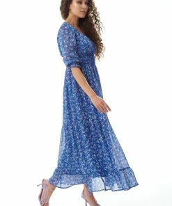 Liquorish Floral Maxi Chiffon Dress in Dark Blue -Liquorish Sales Store b1eda8b4838e4e3397e31b34d99be131 scaled