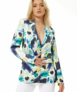Liquorish Multicolour Abstract print blazer jacket