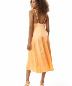 Liquorish Orange Satin Midi Dress -Liquorish Sales Store b4c088656b084c9bb29eb9645ad841f6 scaled