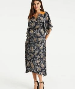 Liquorish Black Based Floral Print Maxi Wrap Dress with Orange Lace Details -Liquorish Sales Store bc34a0bc9639456c8f368a217e5ba64c scaled