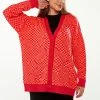 Liquorish Chequered Pattern Cardigan in Red & Orange -Liquorish Sales Store be11255d8e63424db73c79d69446c8d7