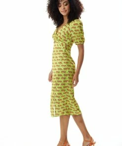 Liquorish Tiger Print Midi Dress with Cut Out Front in Pistachio - Yellow -Liquorish Sales Store bf3aa598df8d41ffaeed0b167fbaa5ed scaled