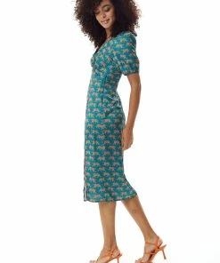 Liquorish Tiger Print Midi Dress with Cut Out Front in Petrol Blue -Liquorish Sales Store c0784c0dc61c4a04bbebc15f2d11a6cc scaled