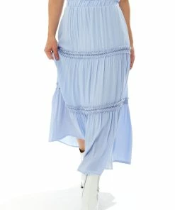 Liquorish Maxi Skirt in Blue