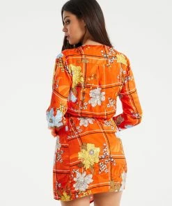 Liquorish Checked Floral Print Mini Wrap Dress - Orange 11 Liquorish Checked Floral Print Mini Wrap Dress - Orange -Liquorish Sales Store c3c556b589d046beb2ca76842a37d031 scaled