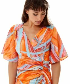 Liquorish Rouching Detail, Abstract Brush Stroke Print Midi Dress in Orange 9 Liquorish Rouching Detail, Abstract Brush Stroke Print Midi Dress in Orange -Liquorish Sales Store c407bf57754b4d87861b59f1c170d07f scaled