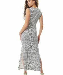 Liquorish Black and White Small Scale Spot Print Jersey Maxi Dress with Cut out details - Black/White -Liquorish Sales Store c46d637ec22b4db29e95836c5f8c95b6 scaled