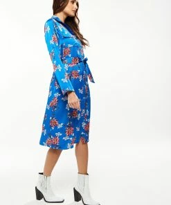 Liquorish Floral Print Shirt Dress in Bright Blue -Liquorish Sales Store c90d1c4efa7142fd8b9064a61d4f5d5a