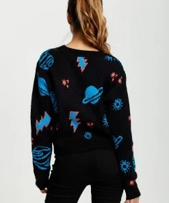 Liquorish Cosmic Pattern Cropped Cardigan in Black -Liquorish Sales Store cf443fce60034019b175729ea1a34e94 scaled