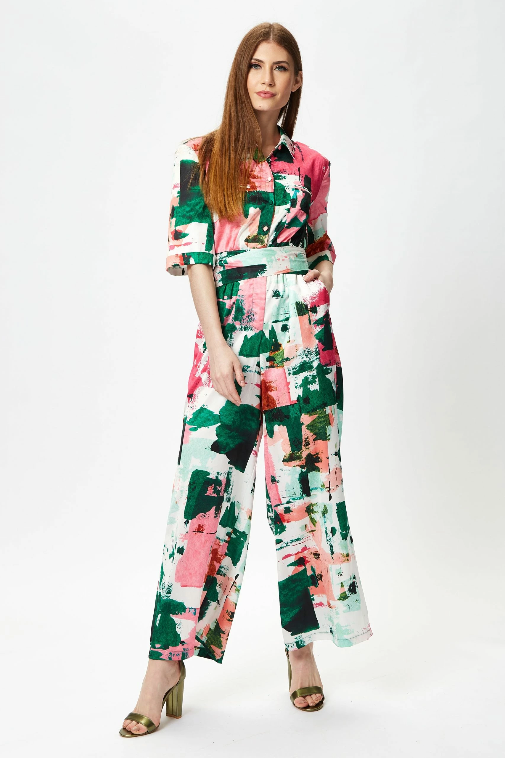 Liquorish Abstract Print Multicolour Jumpsuit with Short Sleeves 4 Liquorish Abstract Print Multicolour Jumpsuit with Short Sleeves - Image 2