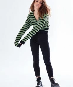 Liquorish striped wrap-around cardigan in green & black -Liquorish Sales Store d3dca5c3ad224c189bf4c896e162c3bb scaled
