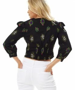 Liquorish Black Embriodered Top with Mesh Sleeves -Liquorish Sales Store d4469144d094473d80b2e4ff26145e39 scaled