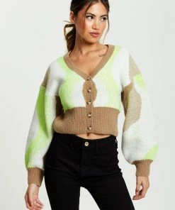 Liquorish Cardigan in Brown, Green and Cream - Multicolour -Liquorish Sales Store d91353f8593a493ea9a2632359db2a84 scaled