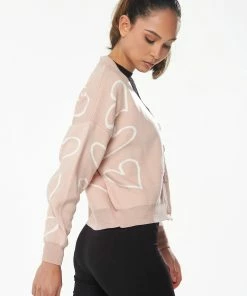 Liquorish All Heart Cardigan in Pink & White -Liquorish Sales Store da34f4e37916465588b144835d4c9829