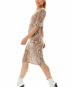 Liquorish Marble Print Jersey Midi Dress with Cut Out Details in Brown -Liquorish Sales Store dd993bb3bf6c4a4590289a9e03c8d79e scaled