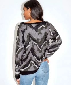 Liquorish Abstract Grey Tones Jumper -Liquorish Sales Store de61a93d21f44ca8a807b5db895575e1