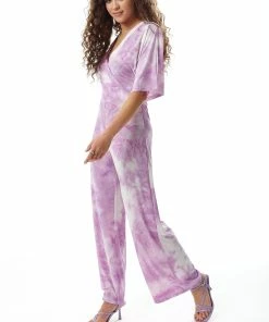 Liquorish Jumpsuit with Short Sleeves in White and Pink Tie Dye - Multicolour -Liquorish Sales Store dfd3a1c9ecbc43678d6632a3173416df scaled