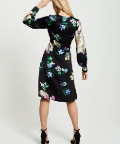 Liquorish Elegant Floral Print Midi Wrap Dress in Black - Multicolour -Liquorish Sales Store e167d56ed2244e32a3eb790ce9bb3077 scaled