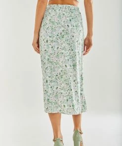 Liquorish Green Floral Midi Skirt -Liquorish Sales Store e255fff4fa79490f8b03d09e5d4fab46