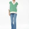 Liquorish Chequered Knitted Vest in Green and Cream -Liquorish Sales Store e5a56acbbb8344b09e7876df1d755b3a