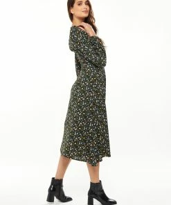 Liquorish Black Floral Print Midi Dress with Lurex and Neck Detail - Multicolour -Liquorish Sales Store e6fca414e9244c07bee3ce4008e87dd1 scaled