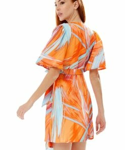 Liquorish Mini Abstract Print Wrap Dress in Orange -Liquorish Sales Store ed39be02f48a4f898a704355fdaabbbc scaled