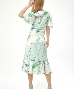 Liquorish Bird Print Midi Wrap Dress in Mint Green -Liquorish Sales Store ed3ccf7c782a47e898a82939ffd8f6fe scaled