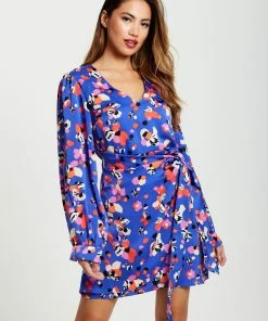 Liquorish Multicolour Abstract Dot Print Mini Wrap Dress - Blue -Liquorish Sales Store eefc4005cb414c5fb6bc6729c7b18c64 scaled