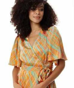 Liquorish Midi Wrap Dress in Orange Scribble Print -Liquorish Sales Store ef97835fec344fa190f9a45b55be0838 scaled