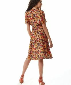 Liquorish Floral Print Midi Wrap Dress in Orange and Red -Liquorish Sales Store f5a53441df24489d972cc94a852dbf7e scaled