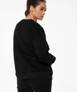 Liquorish Sweatshirt with Malibu Print in Black -Liquorish Sales Store f91311c7ee664c5188f7e0a3f923fb8a