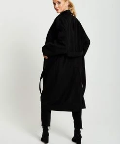Liquorish Belted Longline Coat in Black -Liquorish Sales Store f9d43234d1af41a39817d6db278153c2 scaled