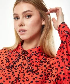 Liquorish Animal Print Mini Dress with Scalloped Hem Collar in Red -Liquorish Sales Store fe35e1a352b545dfbc422dcf8d0bdf5e scaled